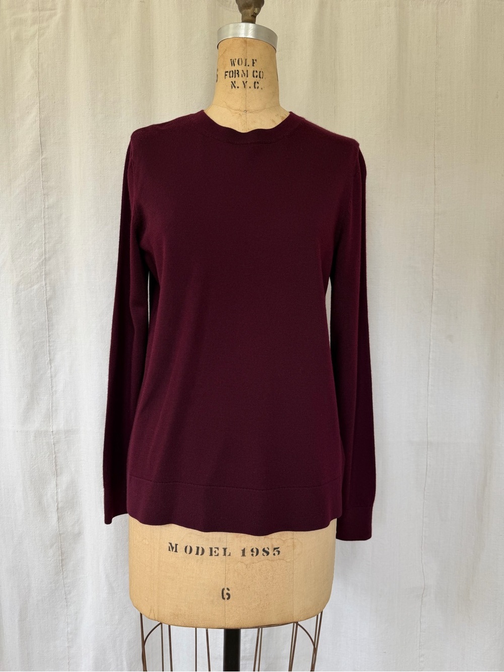 Katherine Barclay Burgundy Crewneck Long-Sleeve Sweater